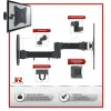 OPTICUM Flexi Twin pilnas kustības TV sienas stiprinājums 17-42 collu ekrāniem, melns, 25 kg ietilpība