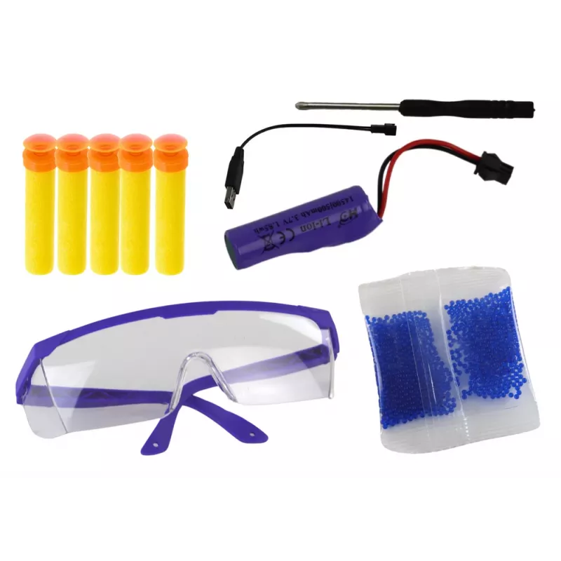 LEAN TOYS Electric Water Bullet Gun with Arrows and Safety Glasses, Black