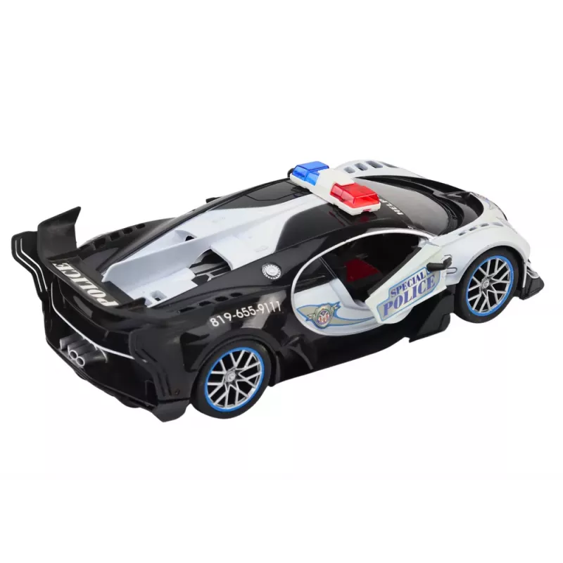 LEAN TOYS Ar tālvadību vadāma policijas automašīna RC mērogā 1:12 balta