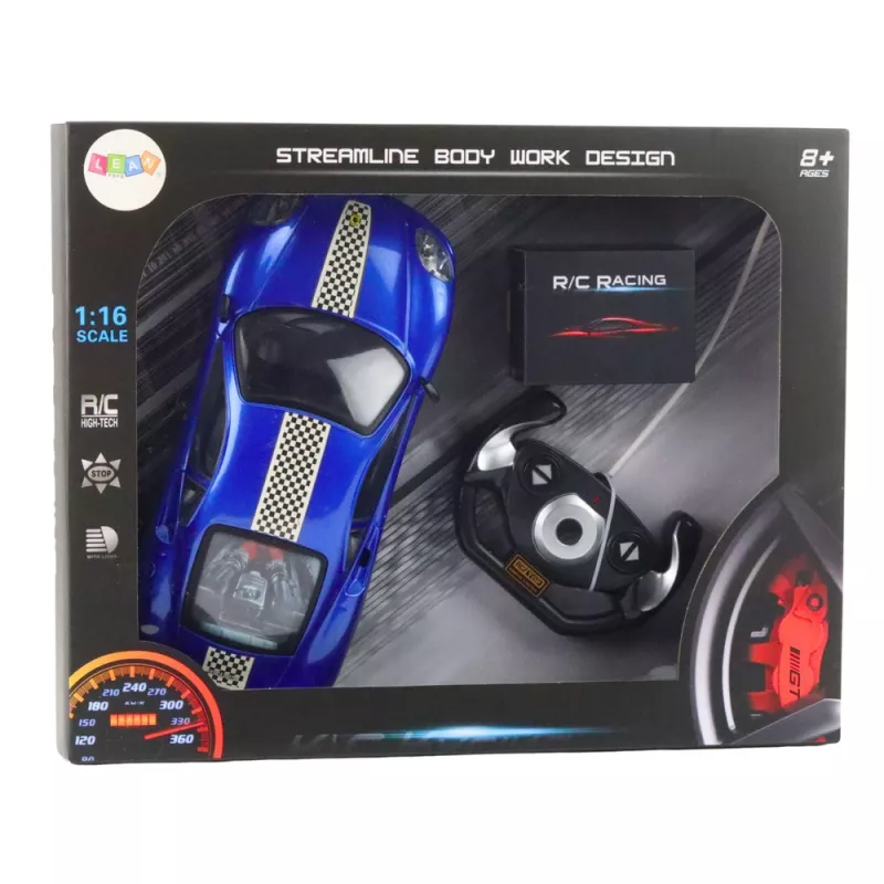 LEAN TOYS Remote Controlled RC Sports Car Lights Blue 1:16