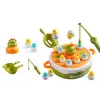 LEAN TOYS Spēle Dinozauru makšķerēšanas stieņi Piederumi Koka Zaļš
