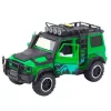 LEAN TOYS Bezceļu transportlīdzekļu komplekts ar evakuatoru un motociklu, gaismas un skaņas, zaļš