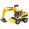 LEAN TOYS Construction Backhoe Bulldozer ar kustīgu grozāmu kausu, kabīni, gaismām un skaņām