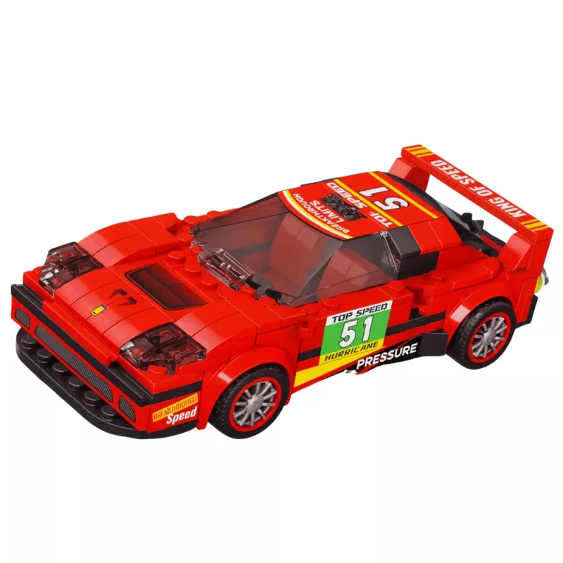 LEAN TOYS Construction Blocks Car Robot 2in1 Red Drive 329 pcs.