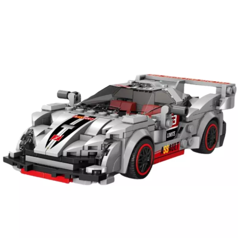 LEAN TOYS Construction Blocks Sports Car Robot 2in1 Gray 363 pcs.