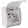 VIPLAST KOALA Vienvietīga virsmas kontaktligzda ar zemējumu un atloku, balta, IP44 161-01