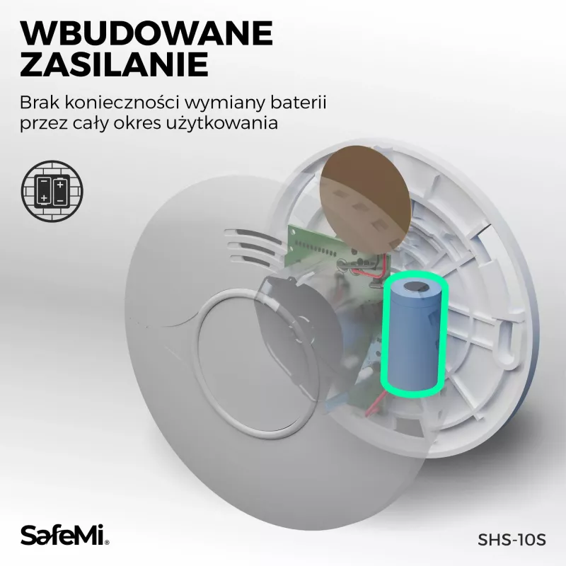SAFEMI SHS-10W WiFi dūmu detektors - fotoelektrisks, 85dB, Tuya Smart, 2 gadu baterija, EN14604