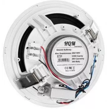 HQM HQM-SO616 6W Griestu skaļrunis - 100V līnija, 6,5 inch draiveris, balts
