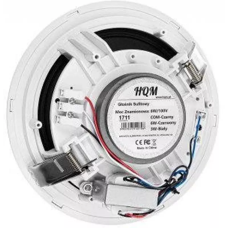 HQM HQM-SO616 6W Griestu skaļrunis - 100V līnija, 6,5 inch draiveris, balts
