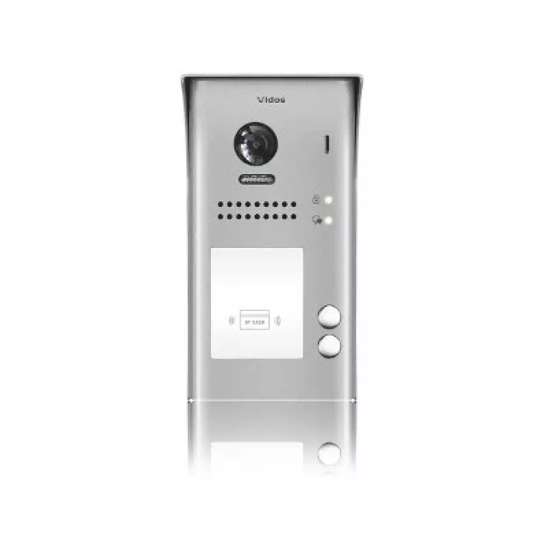 VIDOS DUO S1102A 2-Ģimeņu video durvju stacija, nerūsējošais tērauds, Full HD, 2-vadu, melna