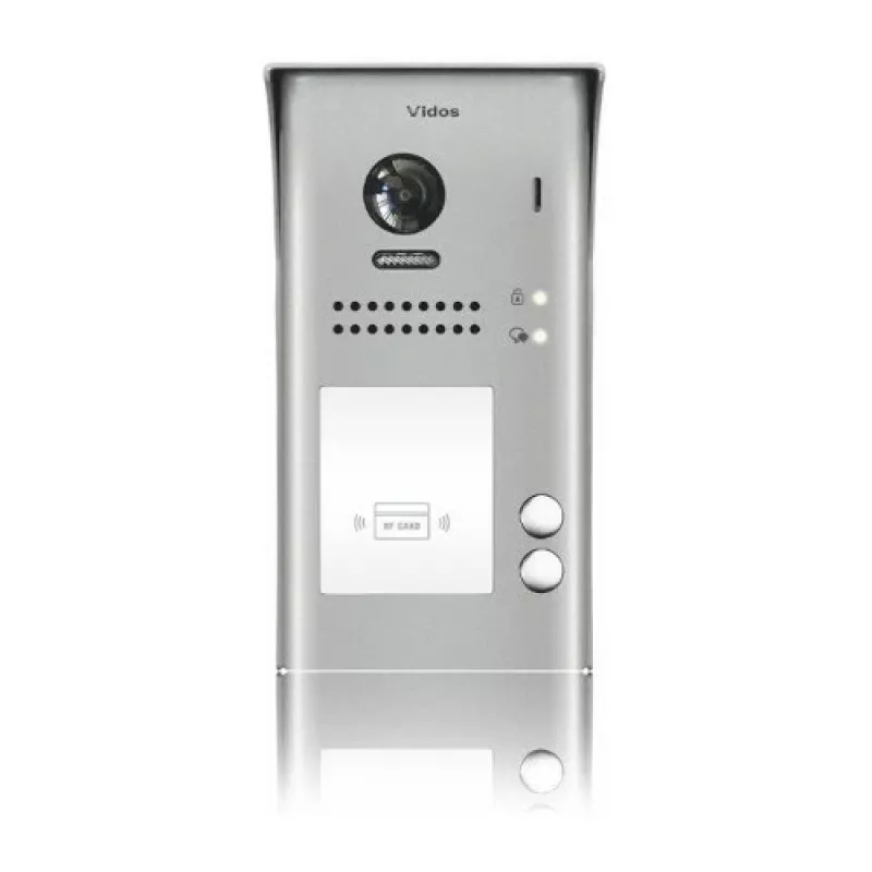 VIDOS DUO S1102A 2-Ģimeņu video durvju stacija, nerūsējošais tērauds, Full HD, 2-vadu, melna
