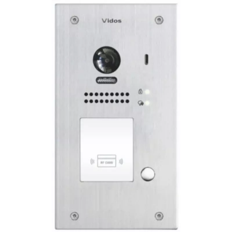 VIDOS DUO S1201A 2-vadu video durvju stacija ar RFID, Full HD 1080p, Sudraba/Tumši pelēka