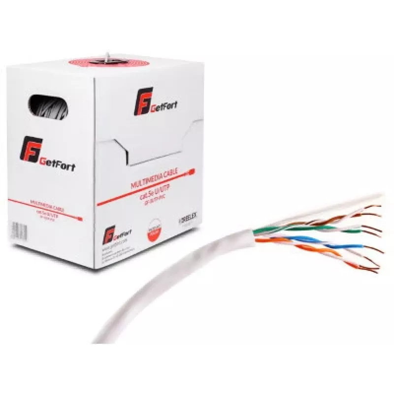 GETFORT Premium Cat.5e U/UTP PVC tīkla kabelis 305m (1000ft) - Pelēks