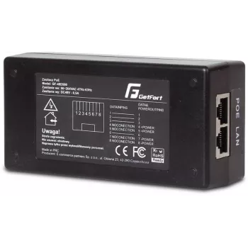 GETFORT GF-48D500 PoE adapteris 48V 0.5A 24W pasīvais PoE injektors