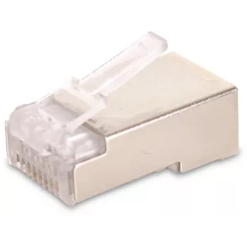 GETFORT RJ45 Cat.6 Shielded Connector 8P8C (100 pcs) - Gold-Plated, Transparent