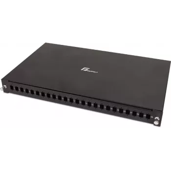GETFORT GF-FO02-SX 24-Port SC Simplex Fiber Optic Patch Panel 1U 19 inch Rack Mount ar bīdāmām sliedēm