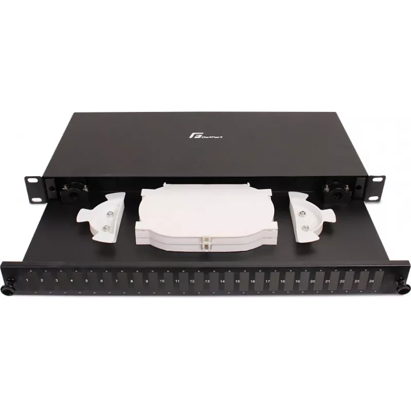 GETFORT GF-FO04-DX 1U 19 collu 24xSC Duplex fiksētā šķiedru optikas sadales paneļa plate