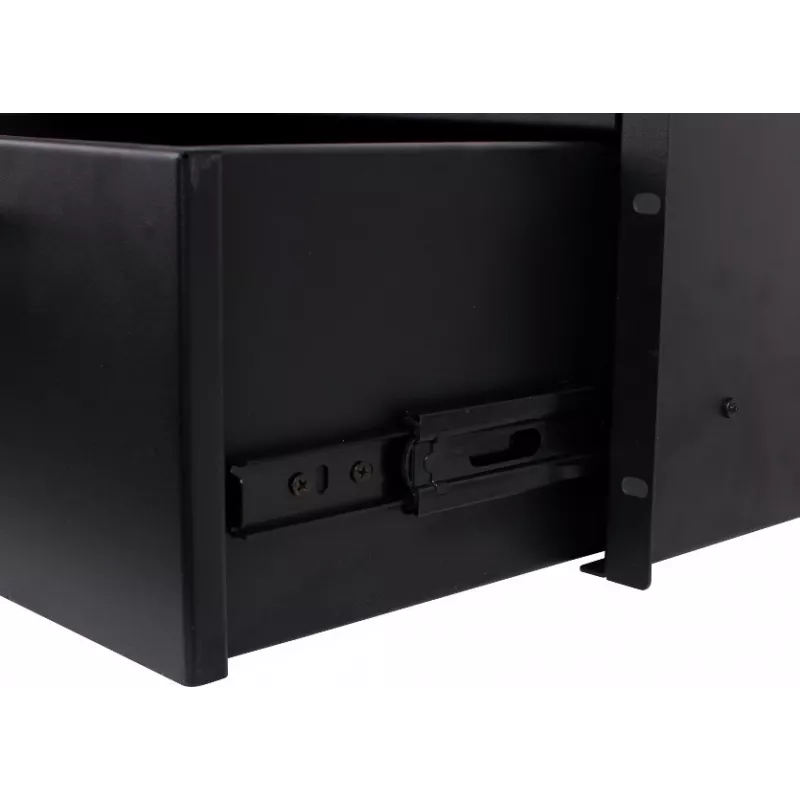 Getfort GF-4U-drawer 4U Rack Drawer - 19-inch Sliding Drawer with Lock, Black