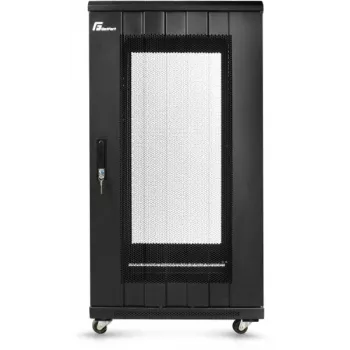 GETFORT 19-inch 22U Grīdas statīva skapis 600x800mm Perforētas durvis Melns