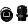 GETFORT Cat.5e RJ45 Sieviete-Sieviete Āra Savienotājs, IP67, Ekranēts, Melns
