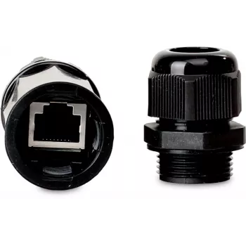 GETFORT Cat.5e RJ45 Sieviete-Sieviete Āra Savienotājs, IP67, Ekranēts, Melns