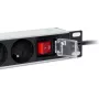 Getfort LGF-03 10-Inch 1U Rack Power Strip with 3 Schuko Outlets, 1.8m Cable, 10A, 2500W, Silver