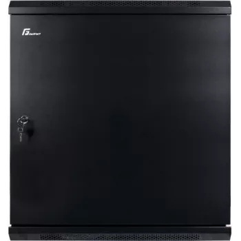 GETFORT 19 inch sienas stiprinājuma skapis 12U 600x600 mm ar cietā tērauda durvīm, melns