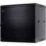 GETFORT 19 inch sienas stiprinājuma skapis 12U 600x600 mm ar cietā tērauda durvīm, melns