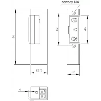 ELEKTRA-PLUS Electric Strike R3 Labroču Fail-Secure 12V AC/DC 3000N