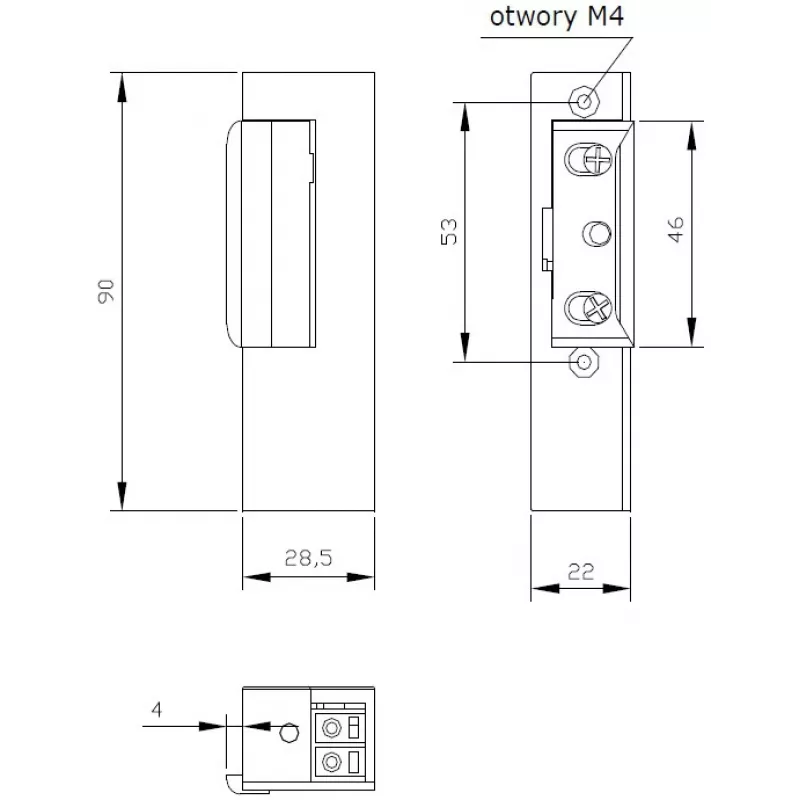ELEKTRA-PLUS Electric Strike R3 Labroču Fail-Secure 12V AC/DC 3000N