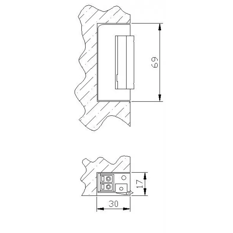 ELEKTRA-PLUS R5 Elektriskā atslēga Simetriska Šaura 16.5mm Bez Slēdzenes 12V AC/DC