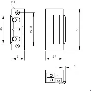 ELEKTRA-PLUS Electric Strike R4 with Internal Memory and Symmetrical Housing 12V