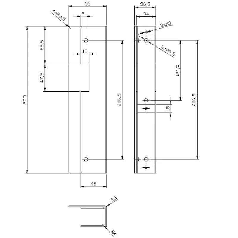 ELEKTRA-PLUS Kaseta Elektra Surowa R3, R4, R5; 3378 Iegremdējamā montāžas kaste 3-vietīga balta