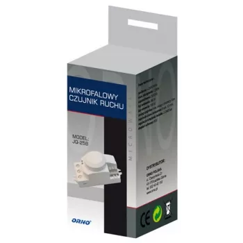 ORNO OR-CR-208 Mikroviļņu kustības sensors, 5,8 GHz, 360°, griestu montāža, balts