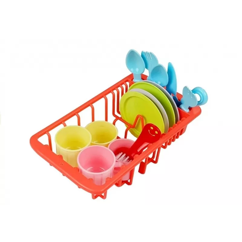 LEAN TOYS Colorful Sink with Tap Dishwasher with Accessories