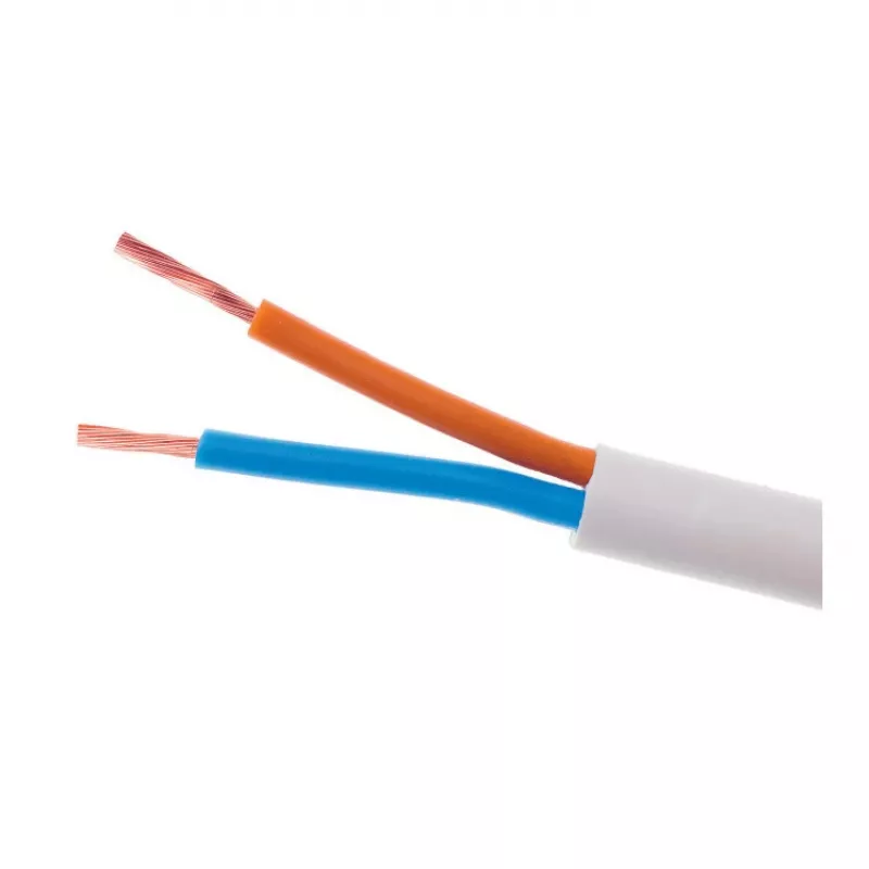 ELEKTROKABEL OMY 2x1mm² H03VV-F elektriskais kabelis balts 100m