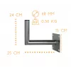 CORAB USL-48/250AL Leņķveida sienas kronšteins 48 mm stabam, 250 mm atkāpe, alumīnijs, sudrabs