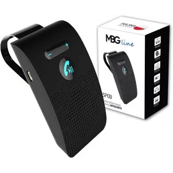 MBG Line SP09 Bluetooth brīvroku komplekts automašīnai ar DSP trokšņu samazināšanu, 15h sarunu laiks, viziera klipsis