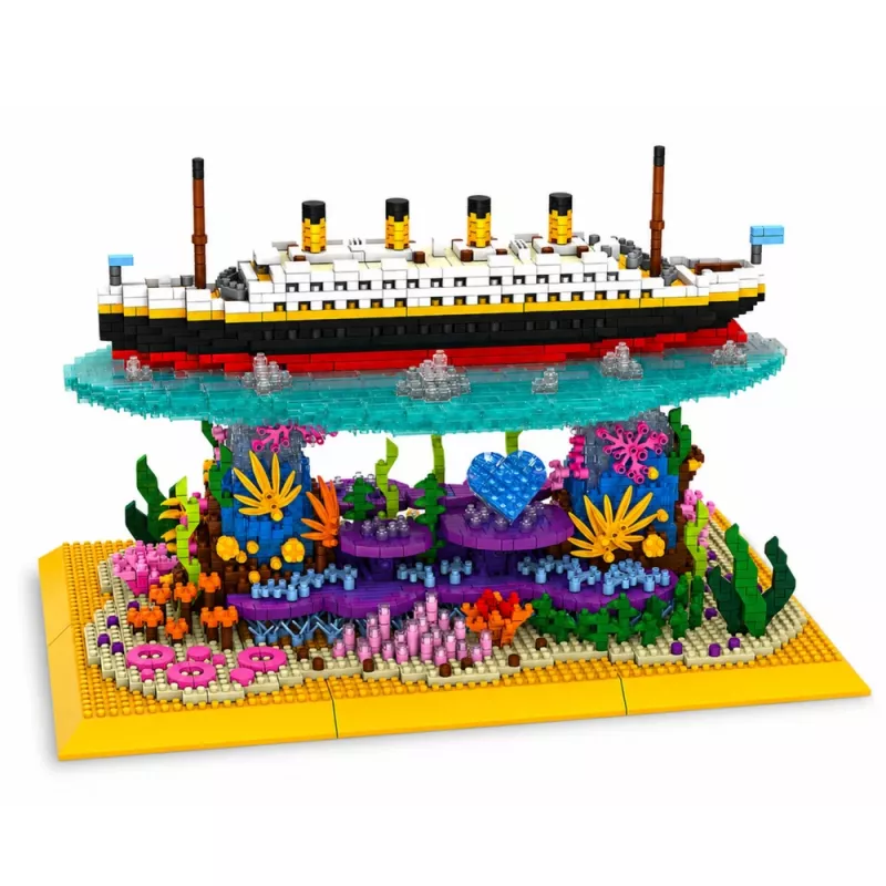 LEAN TOYS Construction Bricks Titanic Ship on a Coral Reef 3892 pcs.