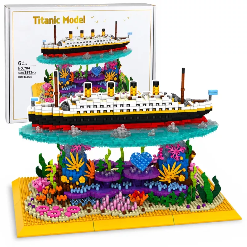 LEAN TOYS Construction Bricks Titanic Ship on a Coral Reef 3892 pcs.