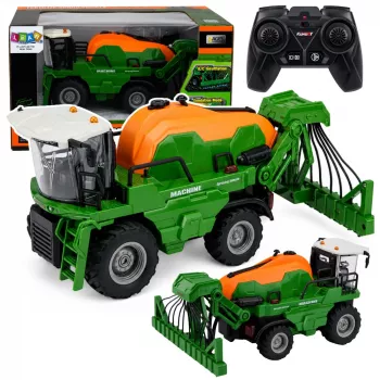 LEAN TOYS Lauksaimniecības kombains ar smidzinātāju, izsmidzināšanas funkcija, gaismas, skaņas, 1:24