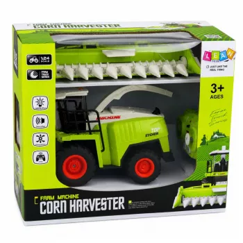 LEAN TOYS Remote Controlled Corn Harvester with Lights and Sounds 1:24