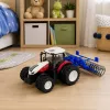 LEAN TOYS Remote Controlled Tractor with Roller RC Lights Red 1:24