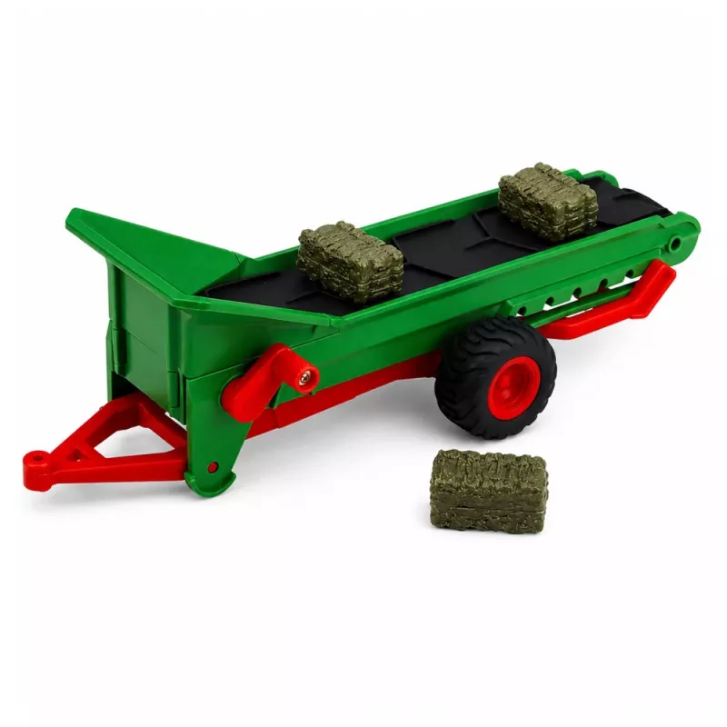 LEAN TOYS Remote Controlled Agricultural Tractor with Conveyor Belt RC Bale Lights 1:24