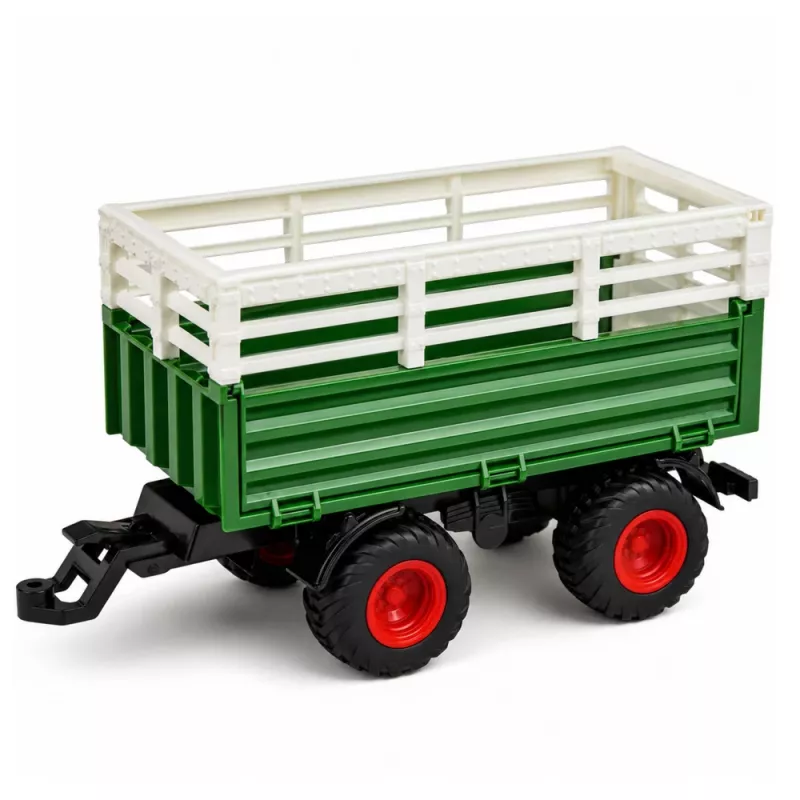 LEAN TOYS Attālināti vadāms RC lauksaimniecības traktors ar piekabi un govs figūru 1:24