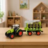 LEAN TOYS RC Remote Controlled Tractor with Forest Trailer and Timber Grabber 1:24