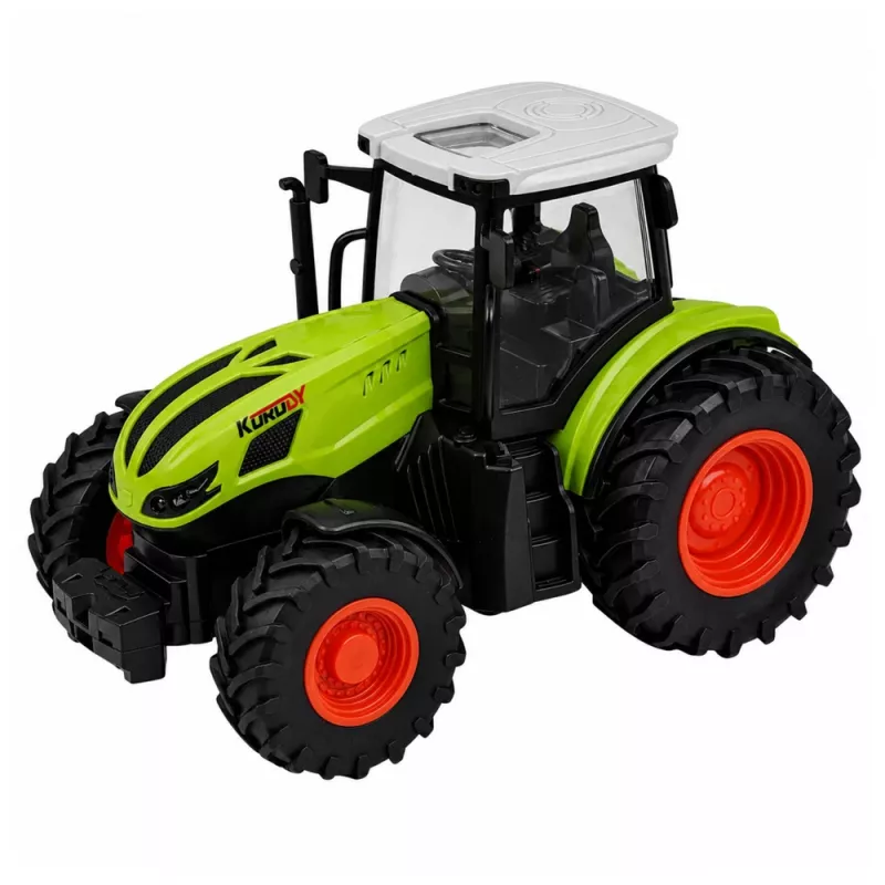 LEAN TOYS RC Remote Controlled Tractor with Forest Trailer and Timber Grabber 1:24