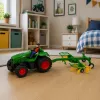 LEAN TOYS Remote Controlled Farm Tractor with Hay Rake RC Lights 1:24