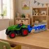 LEAN TOYS RC Traktors ar Arklu un Zemnieku Tālvadības Gaismas Zaļš 1:24