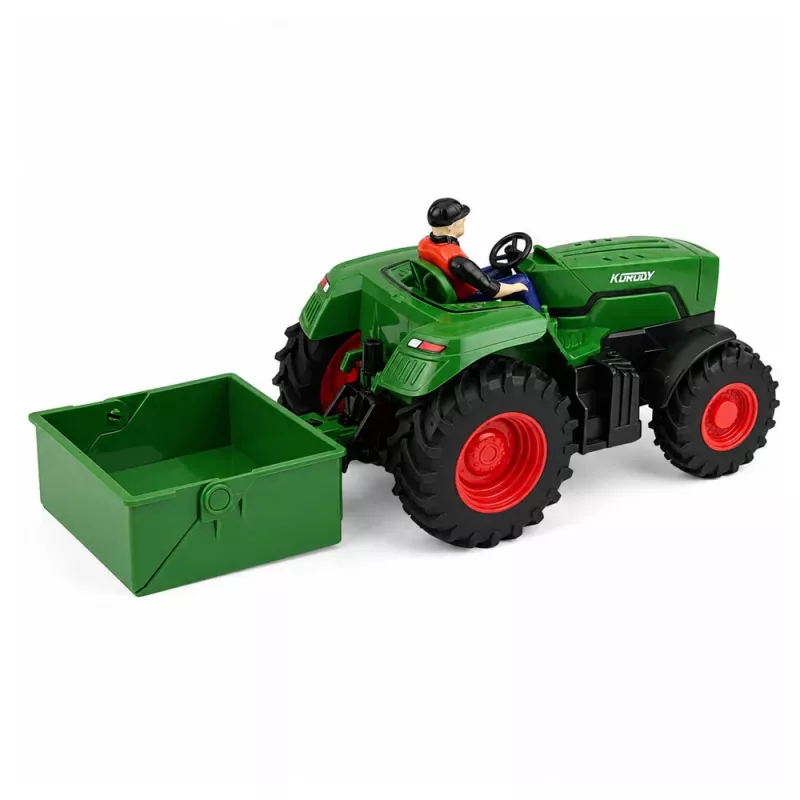 LEAN TOYS Ar tālvadību vadāms lauksaimniecības traktors ar kravas piekabi Farmer 1:24